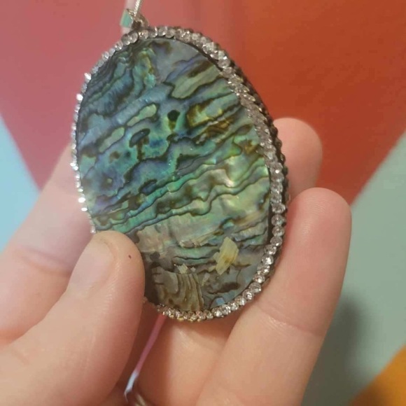 COPY- New Handmade Natural Abalone Shell Necklace On Silver Plat… - Picture 7 of 10